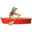 man rowing boat: medium-light skin tone on Apple