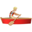 person rowing boat: medium-light skin tone on Apple