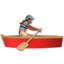 woman rowing boat: medium skin tone on Apple