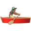 man rowing boat: medium skin tone on Apple