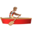 person rowing boat: medium skin tone on Apple