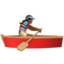 woman rowing boat: medium-dark skin tone on Apple