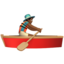 man rowing boat: medium-dark skin tone on Apple