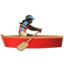 woman rowing boat: dark skin tone on Apple