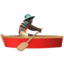 man rowing boat: dark skin tone on Apple