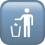 litter in bin sign on Apple