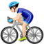 man biking: light skin tone on Apple