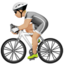 person biking: medium-light skin tone on Apple