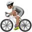 person biking: medium skin tone on Apple