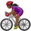 woman biking: medium-dark skin tone on Apple
