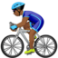 man biking: medium-dark skin tone on Apple