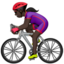 woman biking: dark skin tone on Apple