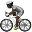 person biking: dark skin tone on Apple