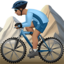 man mountain biking: medium skin tone on Apple