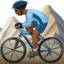 man mountain biking: medium-dark skin tone on Apple