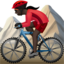 woman mountain biking: dark skin tone on Apple