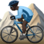 man mountain biking: dark skin tone on Apple