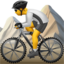 person mountain biking on Apple