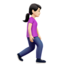 woman walking facing right: light skin tone on Apple
