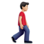 man walking facing right: light skin tone on Apple