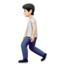person walking: light skin tone on Apple