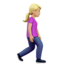 woman walking facing right: medium-light skin tone on Apple
