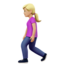 woman walking: medium-light skin tone on Apple