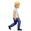 person walking facing right: medium-light skin tone on Apple