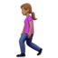 woman walking: medium skin tone on Apple