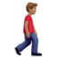 man walking facing right: medium skin tone on Apple
