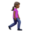 woman walking facing right: medium-dark skin tone on Apple