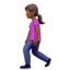 woman walking: medium-dark skin tone on Apple