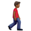 man walking facing right: medium-dark skin tone on Apple