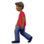 man walking: medium-dark skin tone on Apple