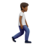 person walking facing right: medium-dark skin tone on Apple