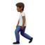 person walking: medium-dark skin tone on Apple