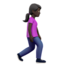 woman walking facing right: dark skin tone on Apple