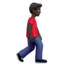 man walking facing right: dark skin tone on Apple
