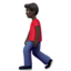 man walking: dark skin tone on Apple