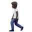 person walking: dark skin tone on Apple