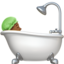 person taking bath: medium-dark skin tone on Apple