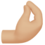 pinched fingers: medium-light skin tone on Apple