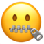 zipper-mouth face on Apple