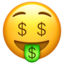 money-mouth face on Apple