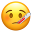 face with thermometer on Apple