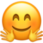 smiling face with open hands on Apple