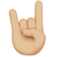 sign of the horns: medium-light skin tone on Apple