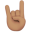 sign of the horns: medium skin tone on Apple
