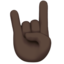 sign of the horns: dark skin tone on Apple