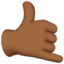 call me hand: medium-dark skin tone on Apple